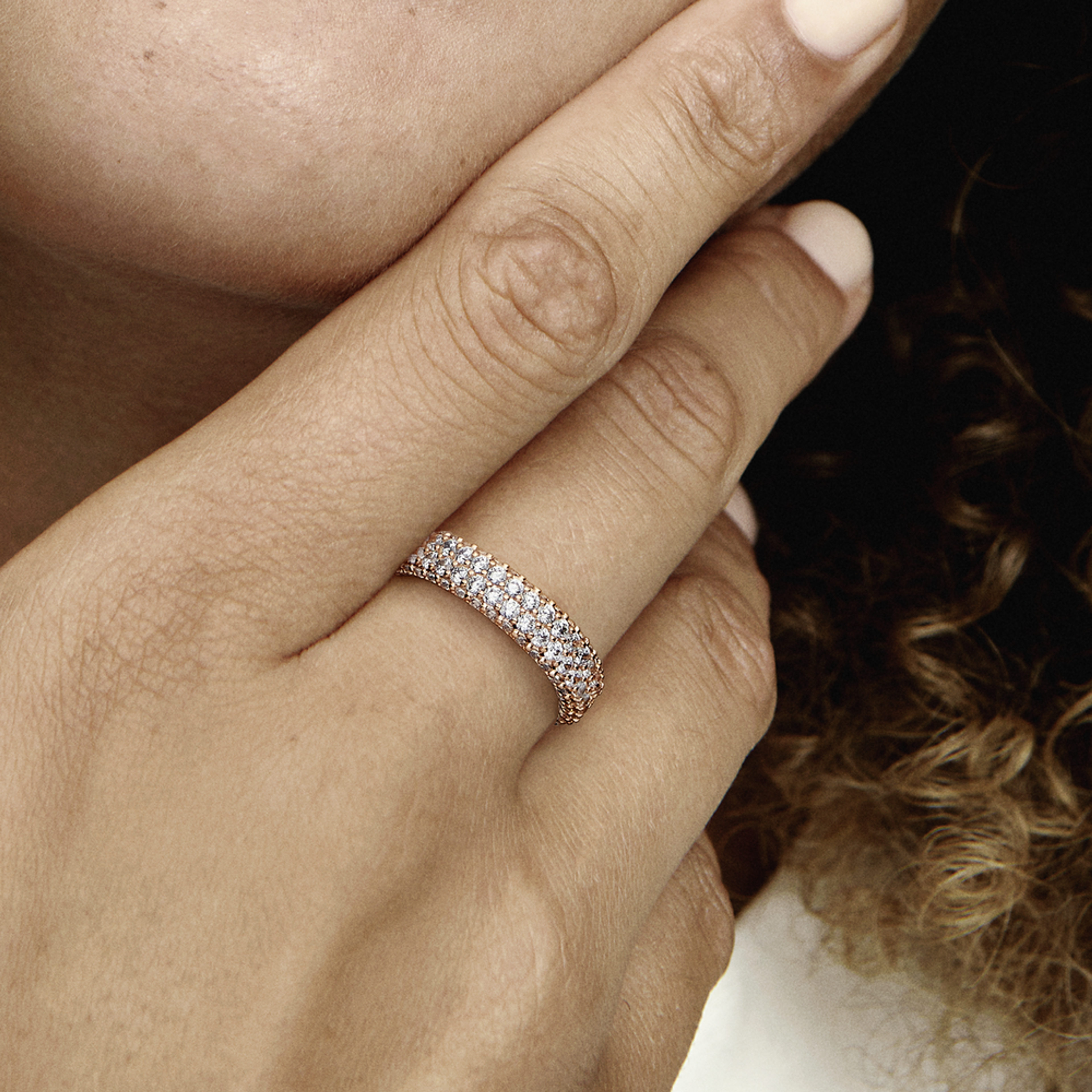 PANDORA prsten Timeless se dvěma řadami pavé 48 - galerie #3