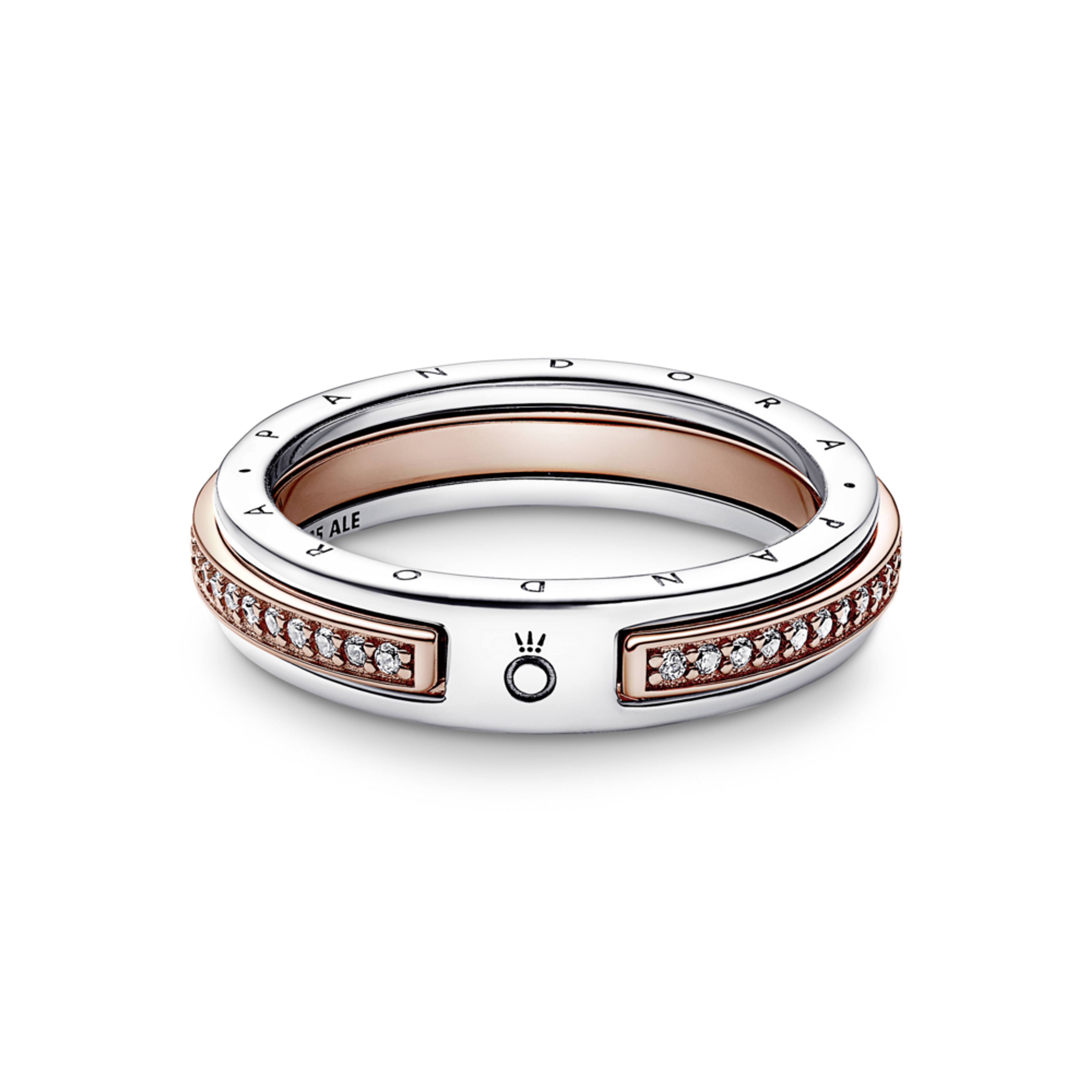 PANDORA Signature dvoubarevný prsten Logo a pavé 54 - galerie #2