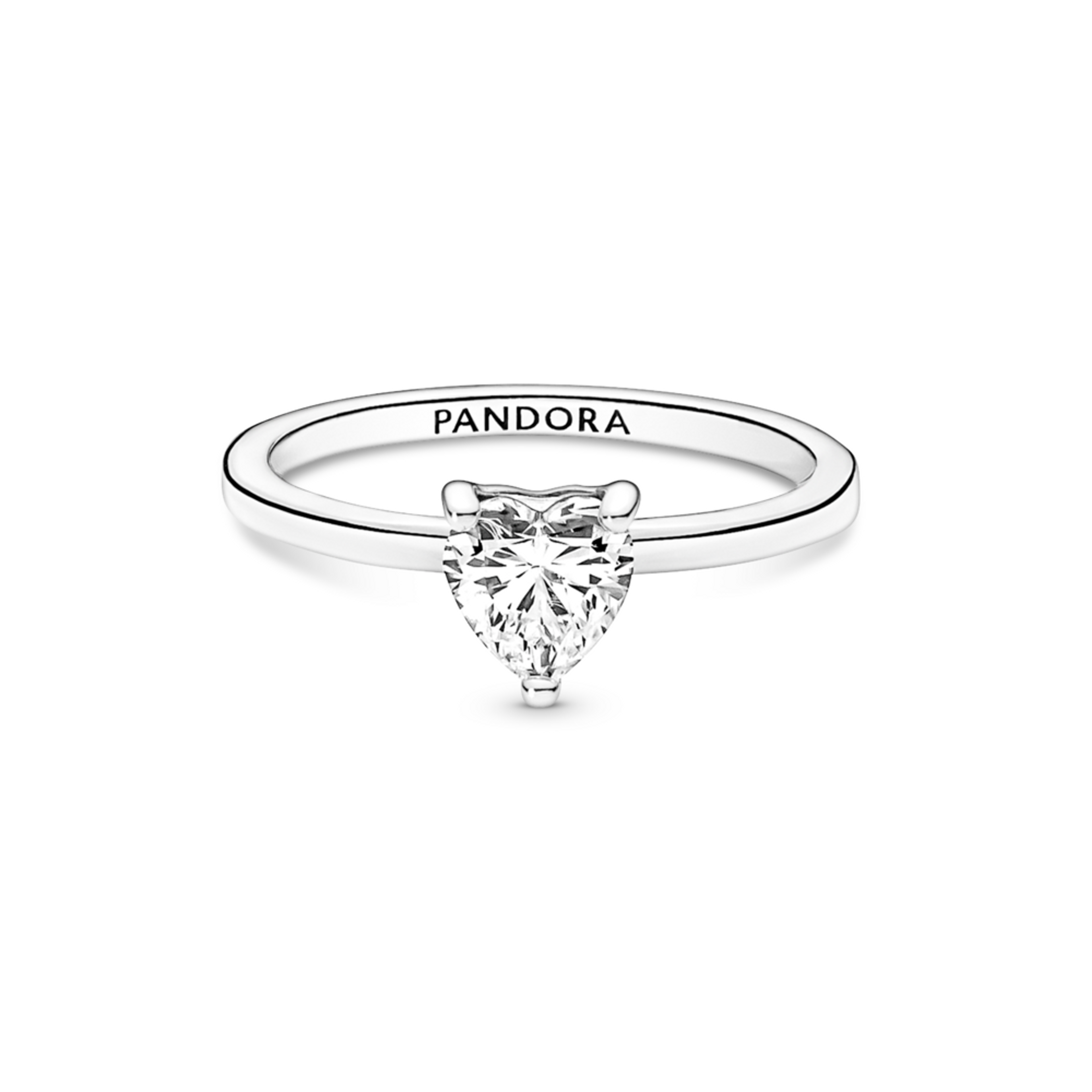 PANDORA prsten Třpytivé solitérní srdce - galerie #1