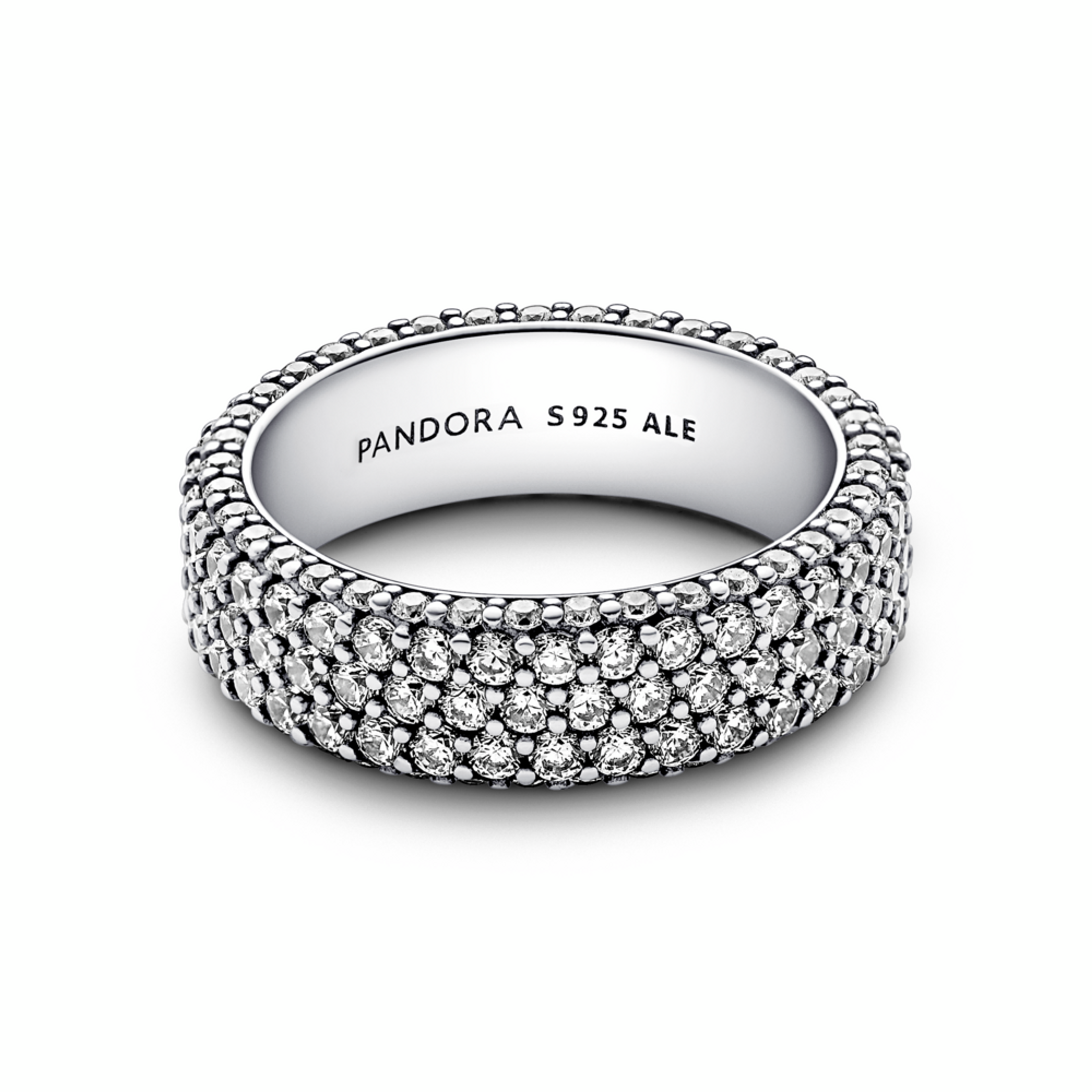 PANDORA prsten se třemi řadami pavé - galerie #2