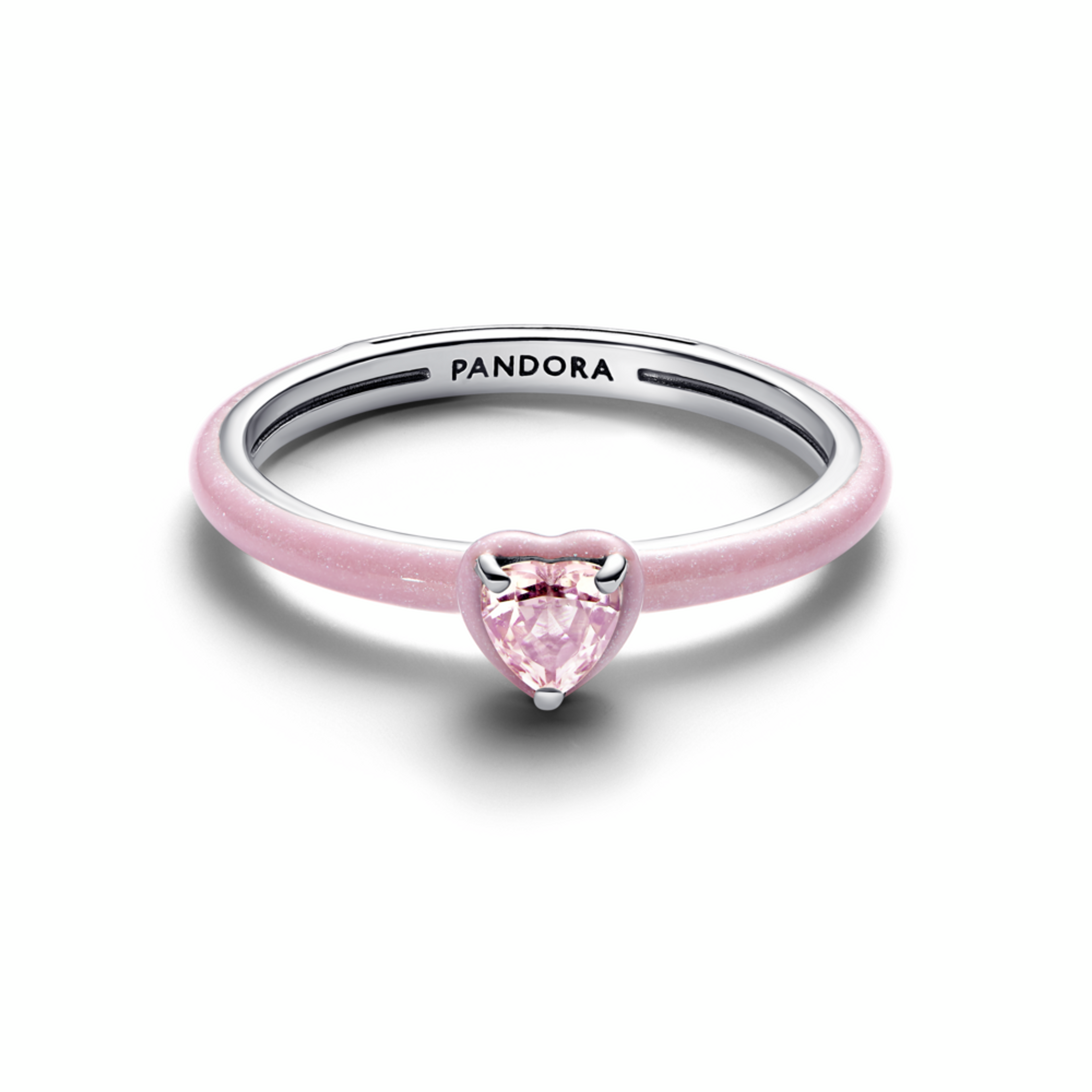 PANDORA Prsten Růžové srdce s čakrou 50 - galerie #2