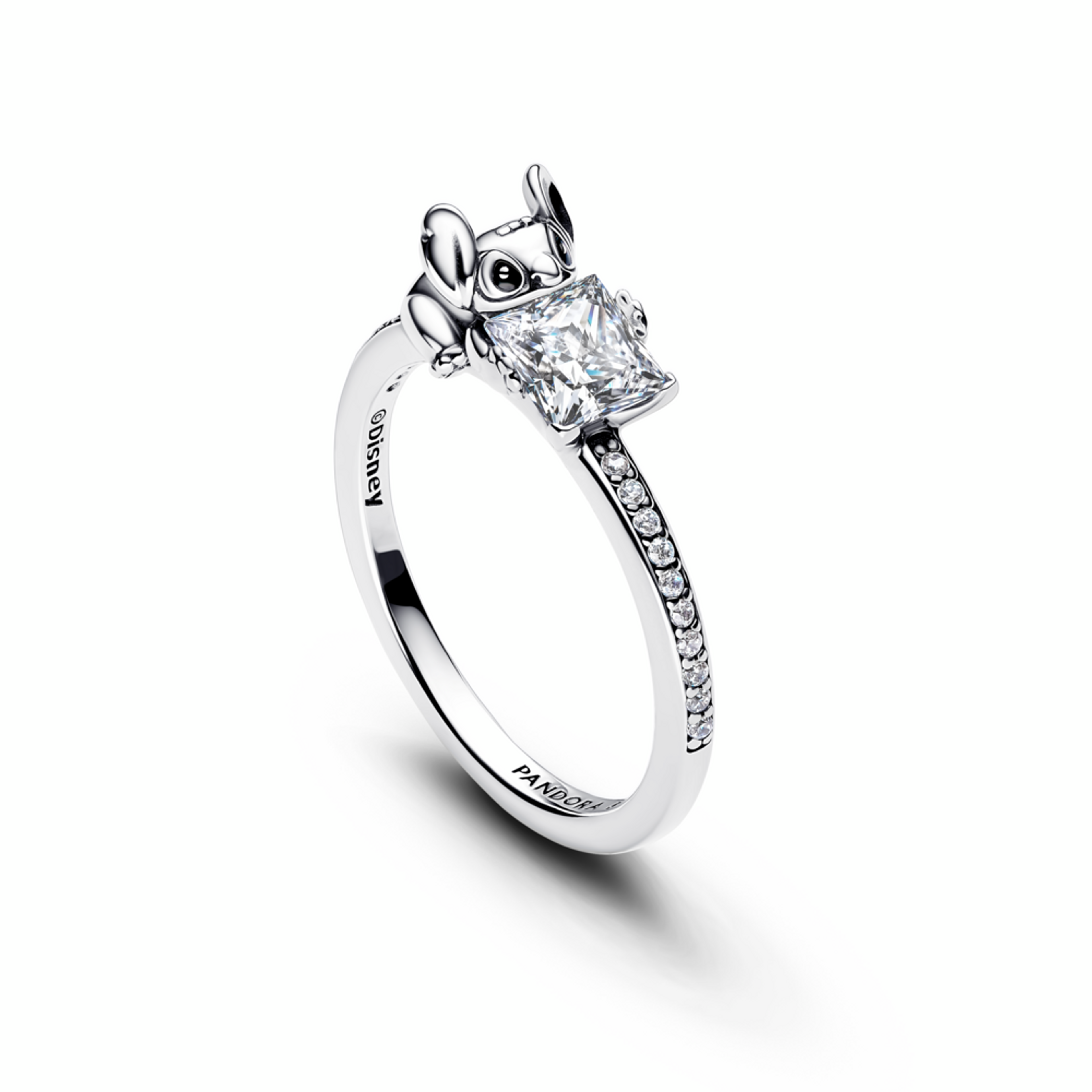Disney Stitch sterling silver ring with clear cubic zirconia and black enamel - galerie #2