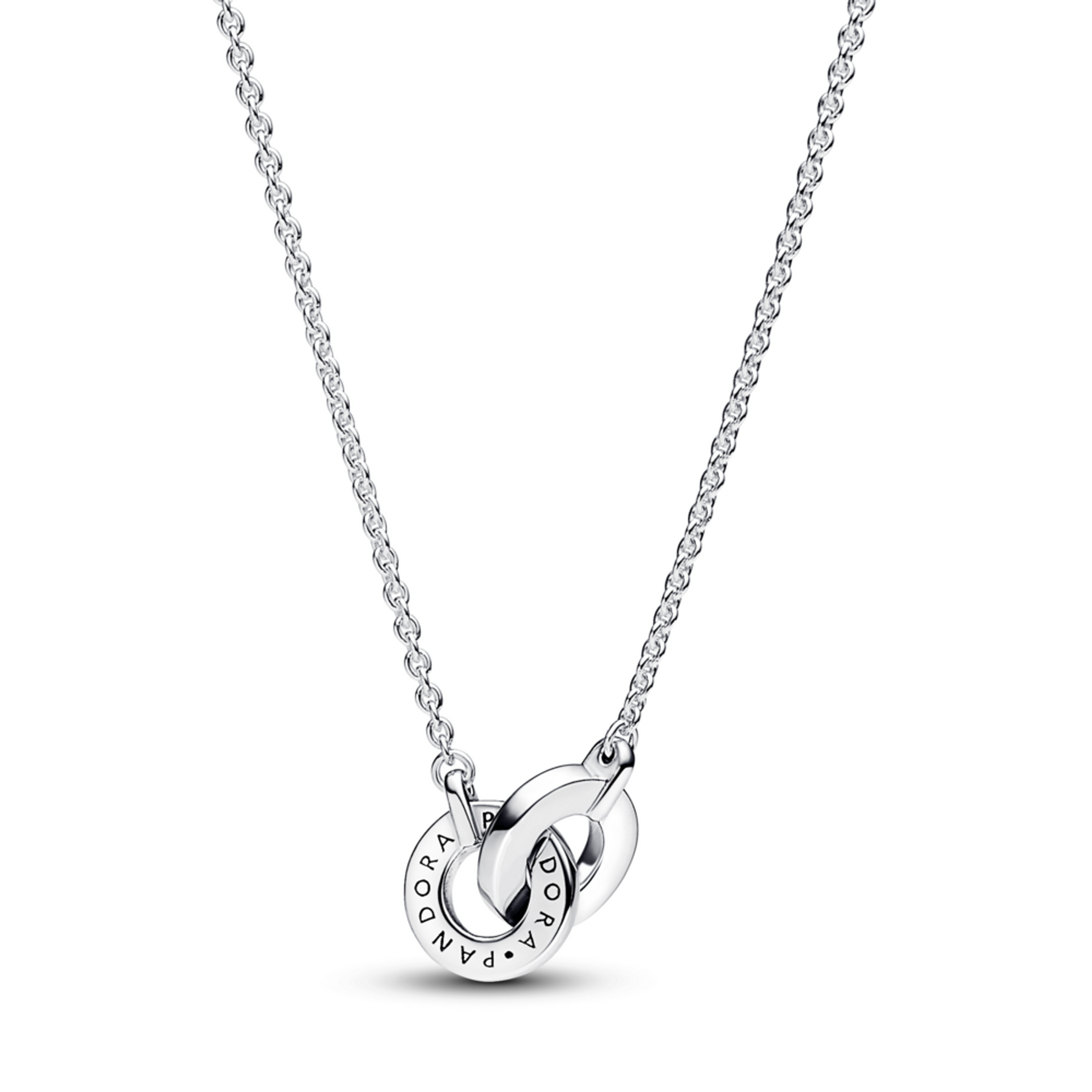 PANDORA náhrdelník s přívěskem Pandora Signature Propletená pavé - galerie #3