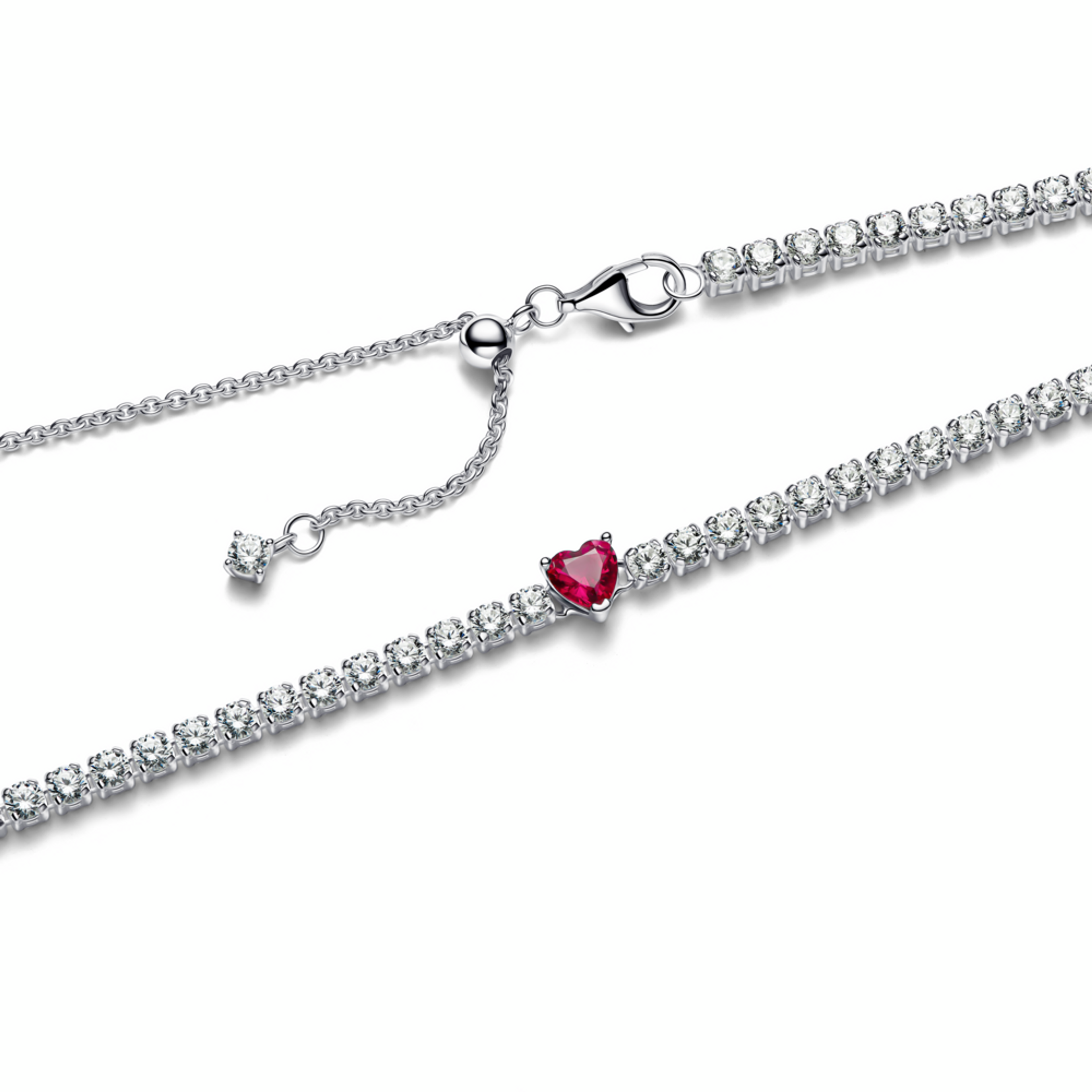 PANDORA přiléhavý náhrdelník choker Srdce s aureolou - galerie #2