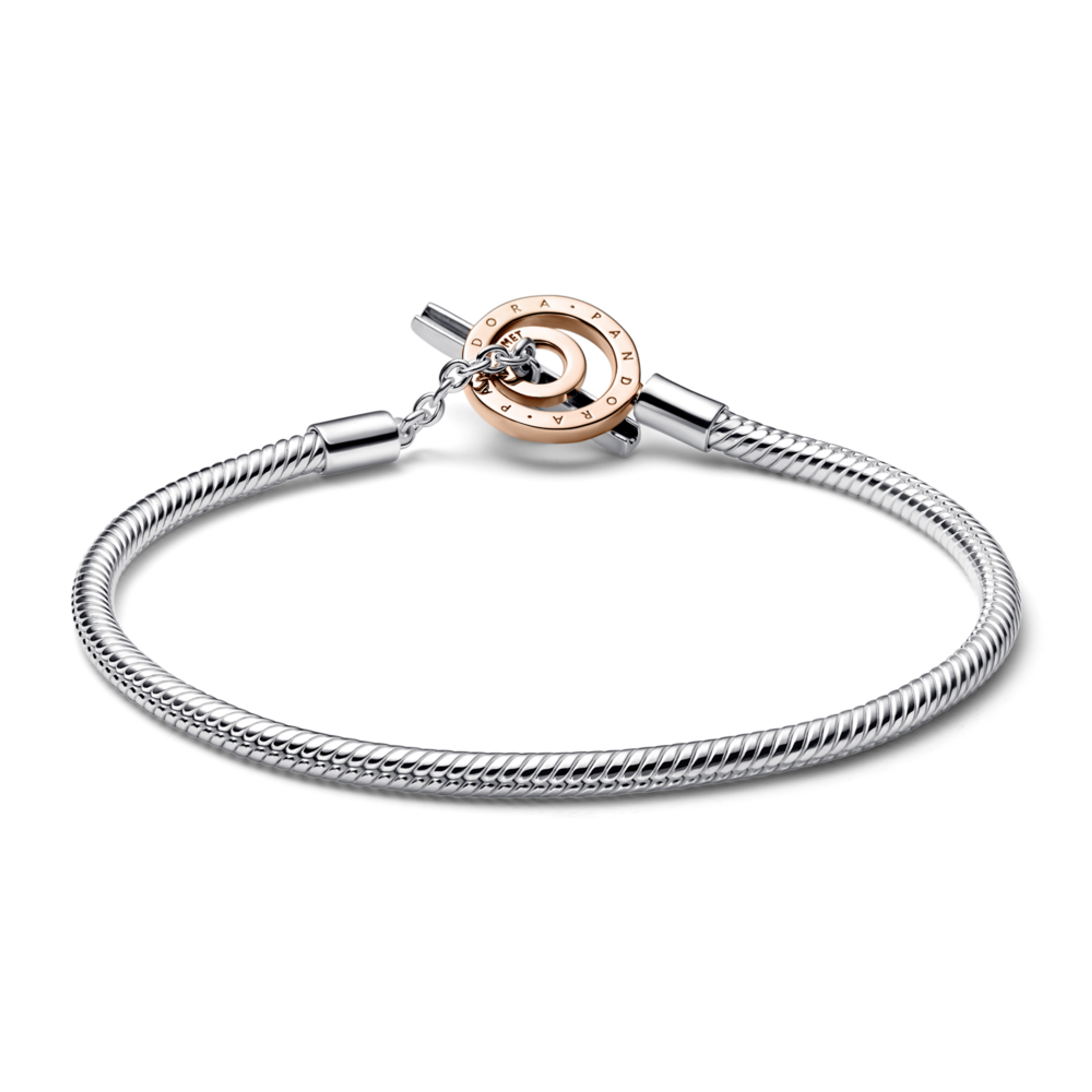 PANDORA Moments náramek Signature s logem a prvkem ve tvaru T - galerie #1