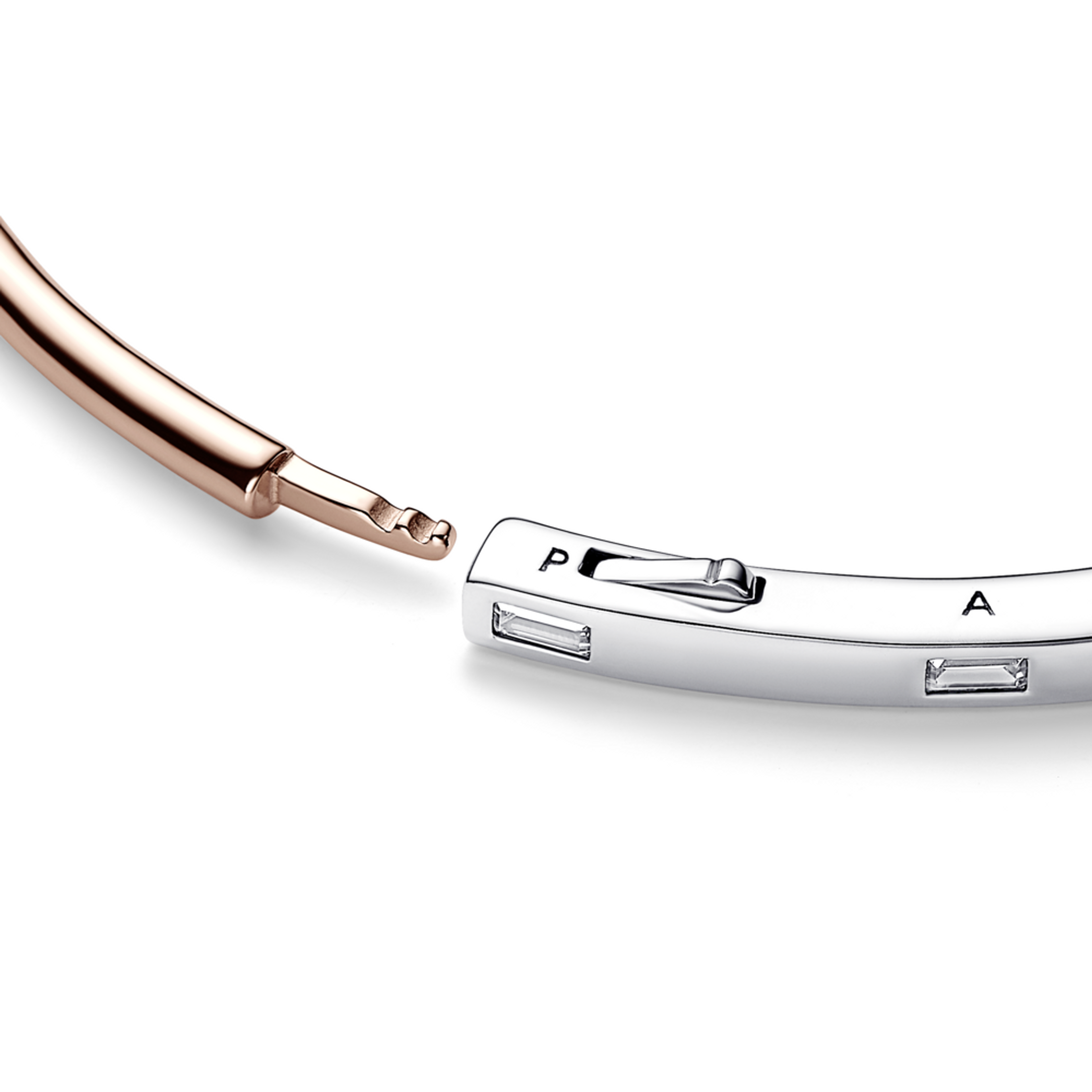 PANDORA dvoubarevný pevný náramek Signature kameny s I-D - galerie #2