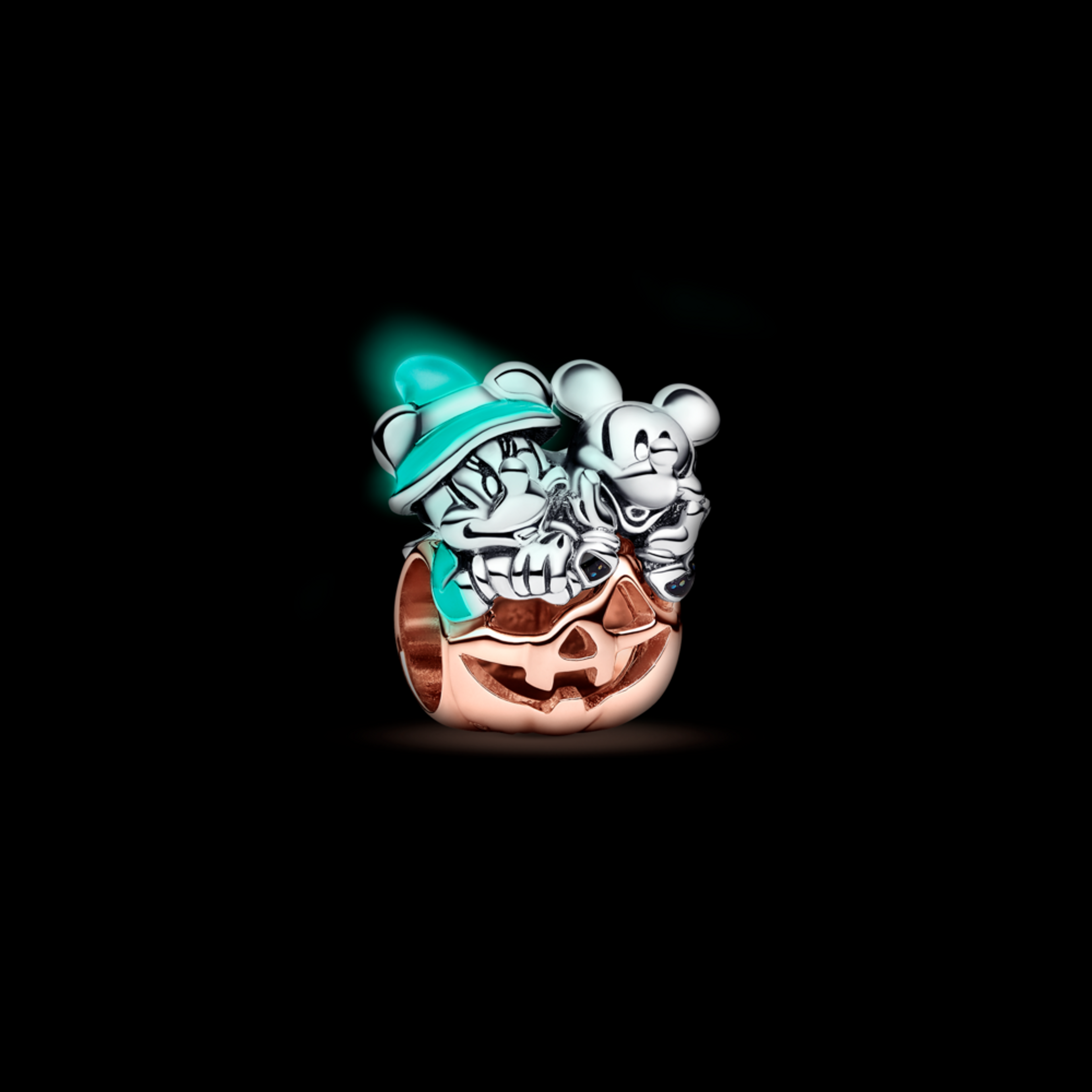 PANDORA Halloweenský dýňový přívěsek Disney Mickey Mouse a Minnie Mouse - galerie #2