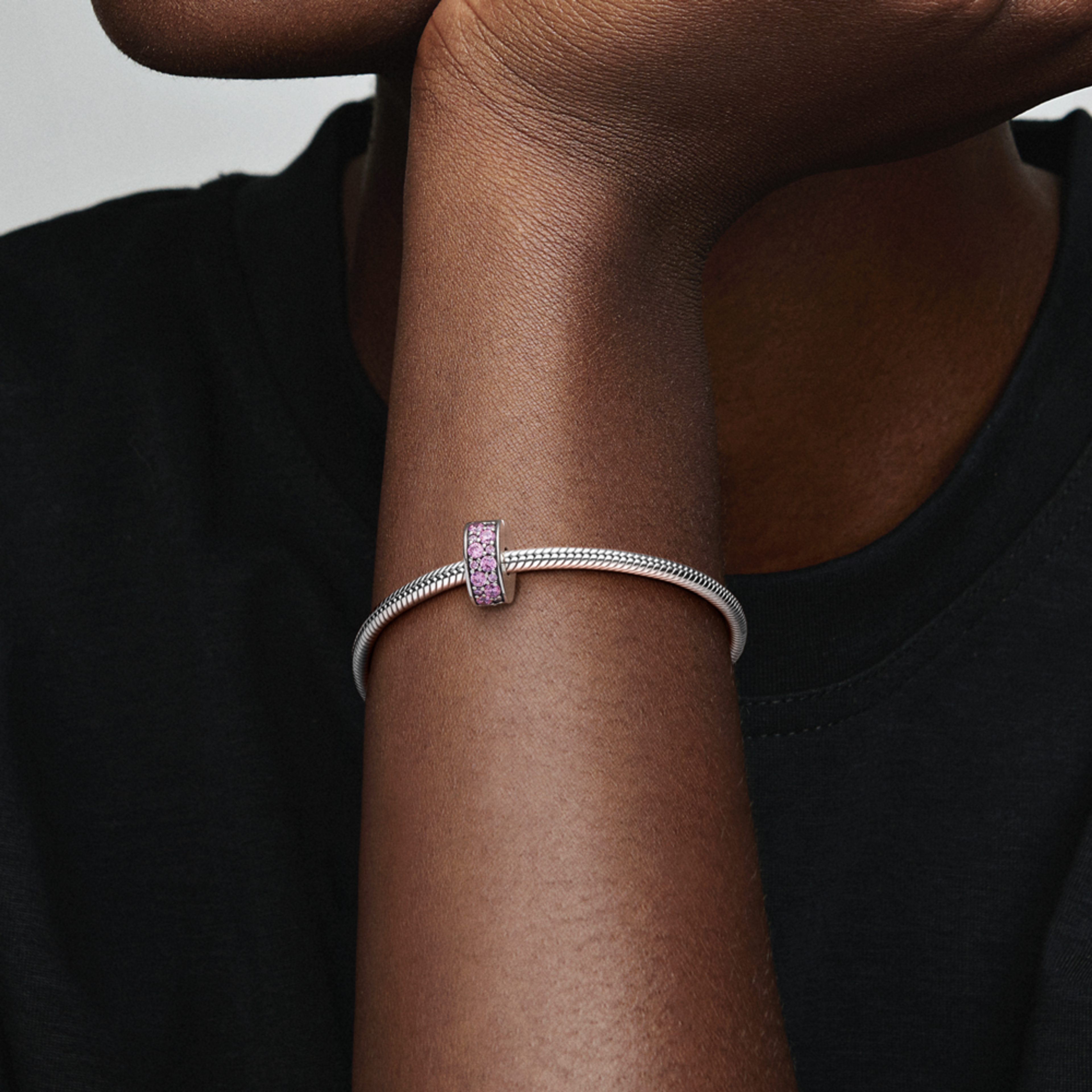 PANDORA klip se silikonem Zářivá růžová elegance - galerie #1