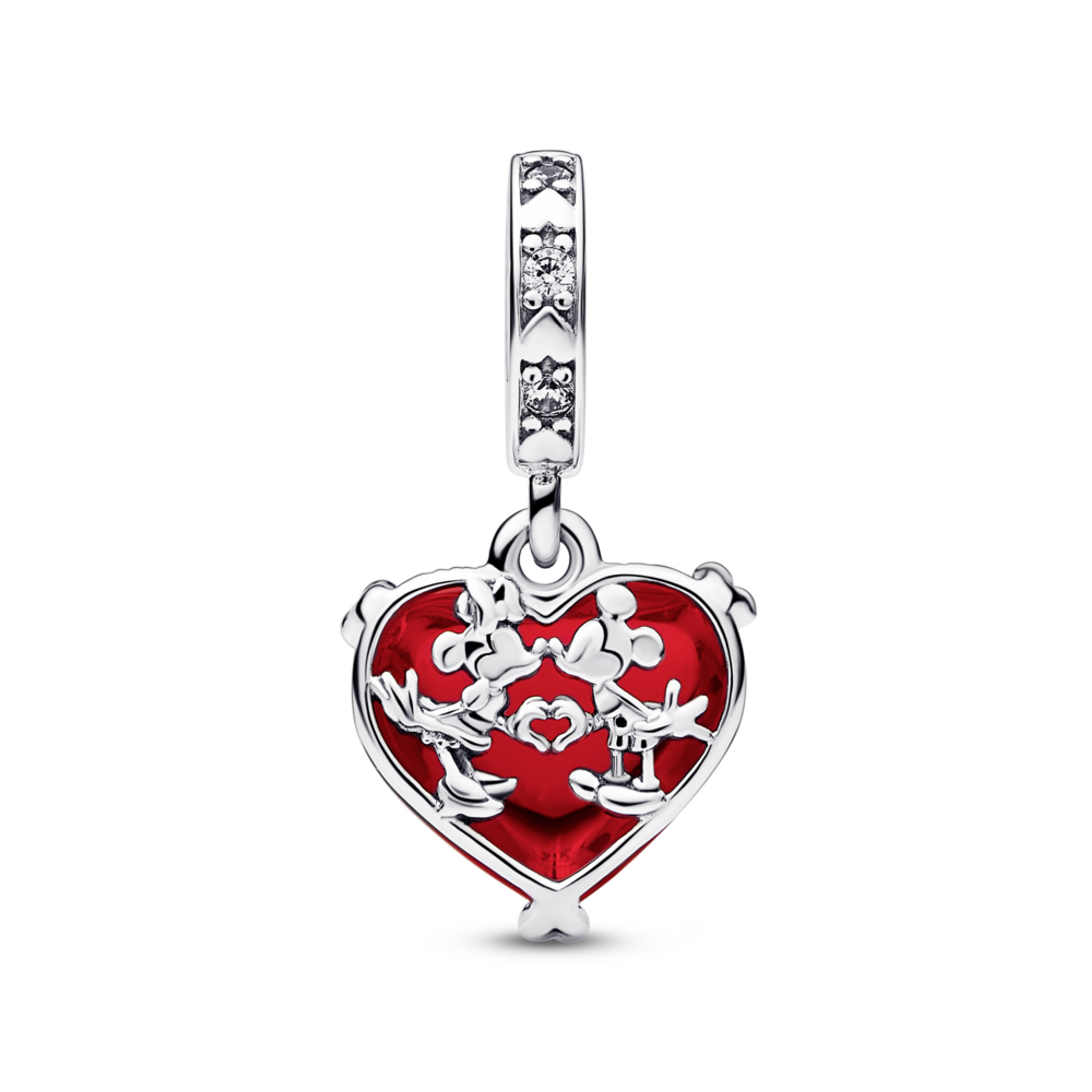 PANDORA Disney přívěsek Mickey a Minnie Červené Muránské sklo - galerie #3