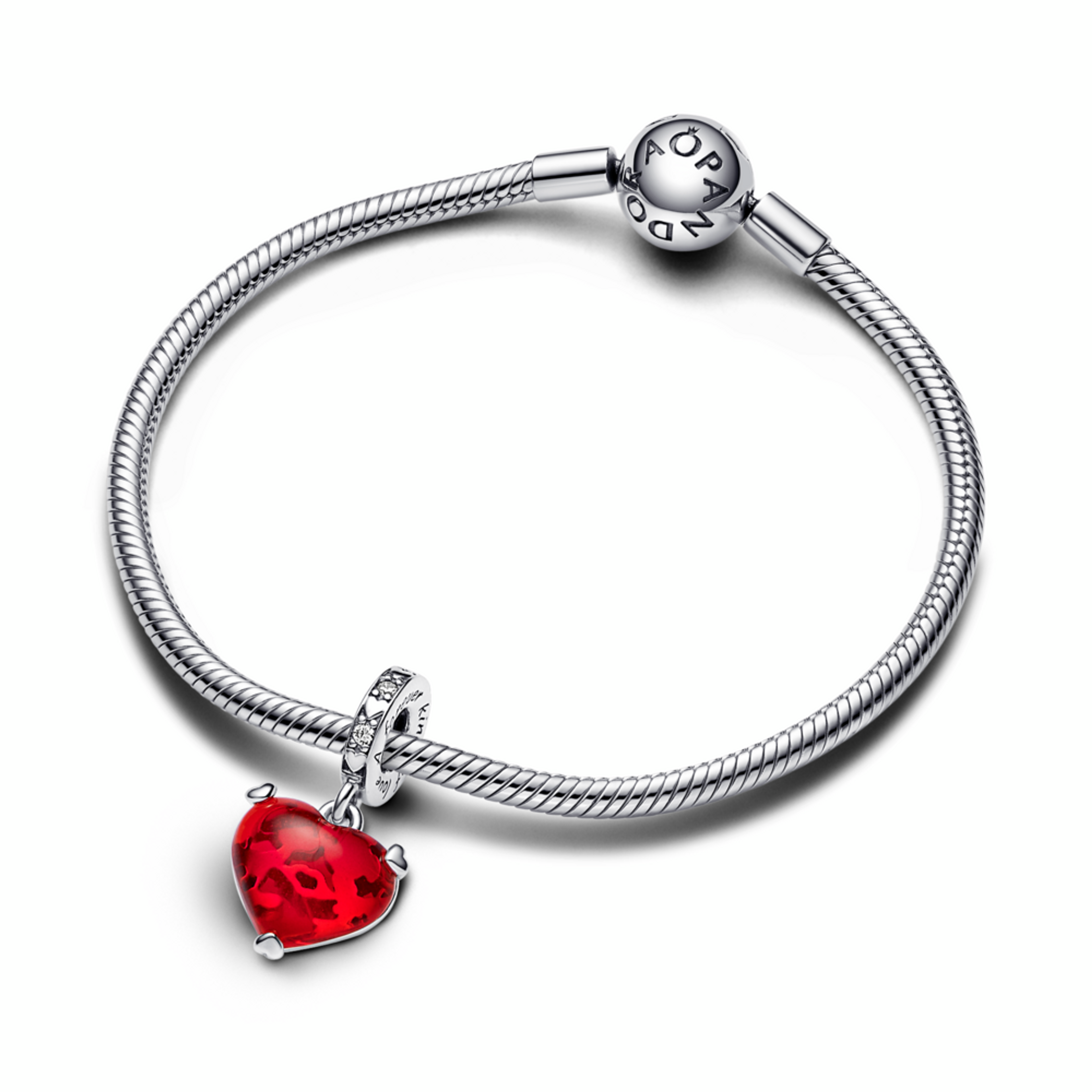 PANDORA Disney přívěsek Mickey a Minnie Červené Muránské sklo - galerie #2