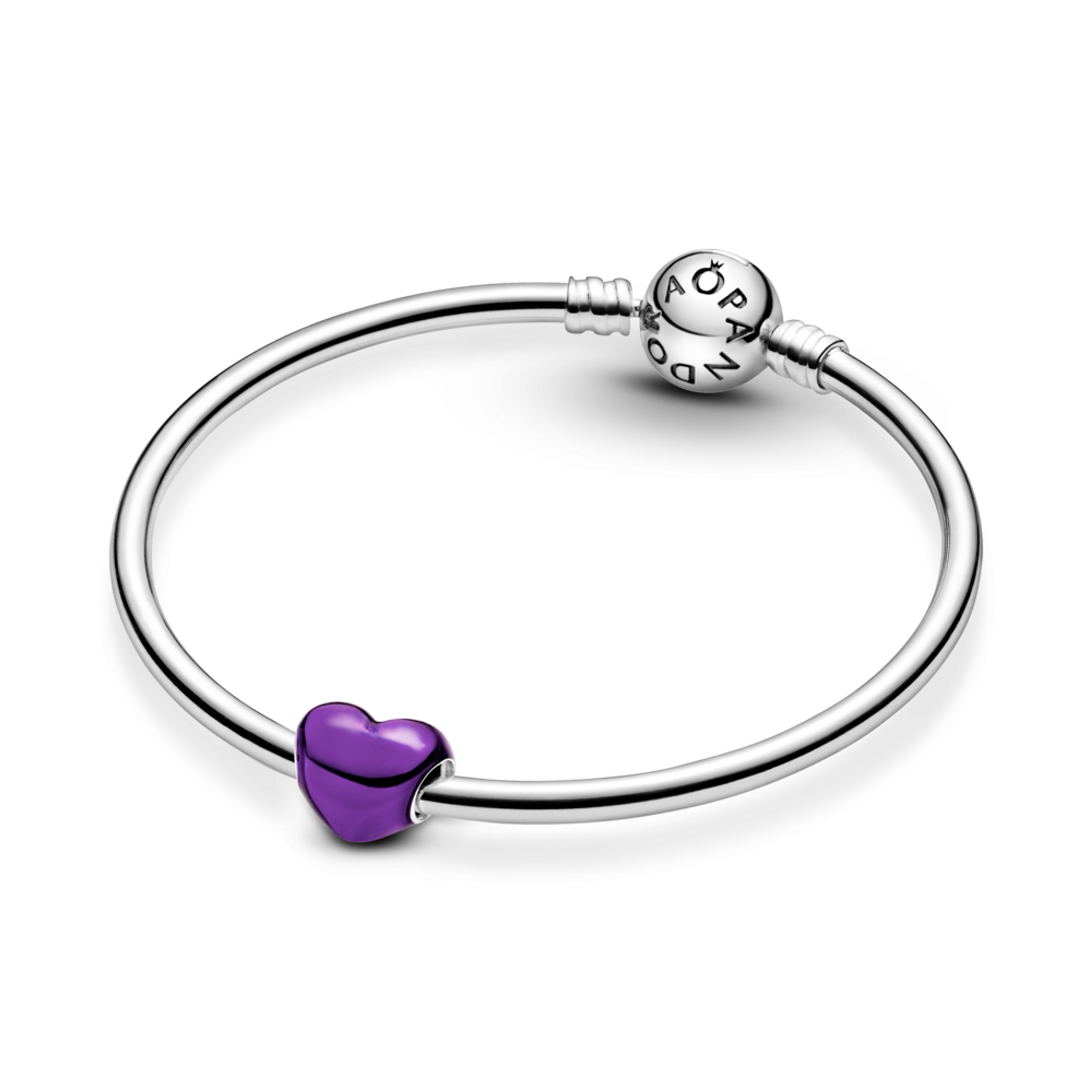 PANDORA přívěsek Metalické fialové srdce - galerie #2