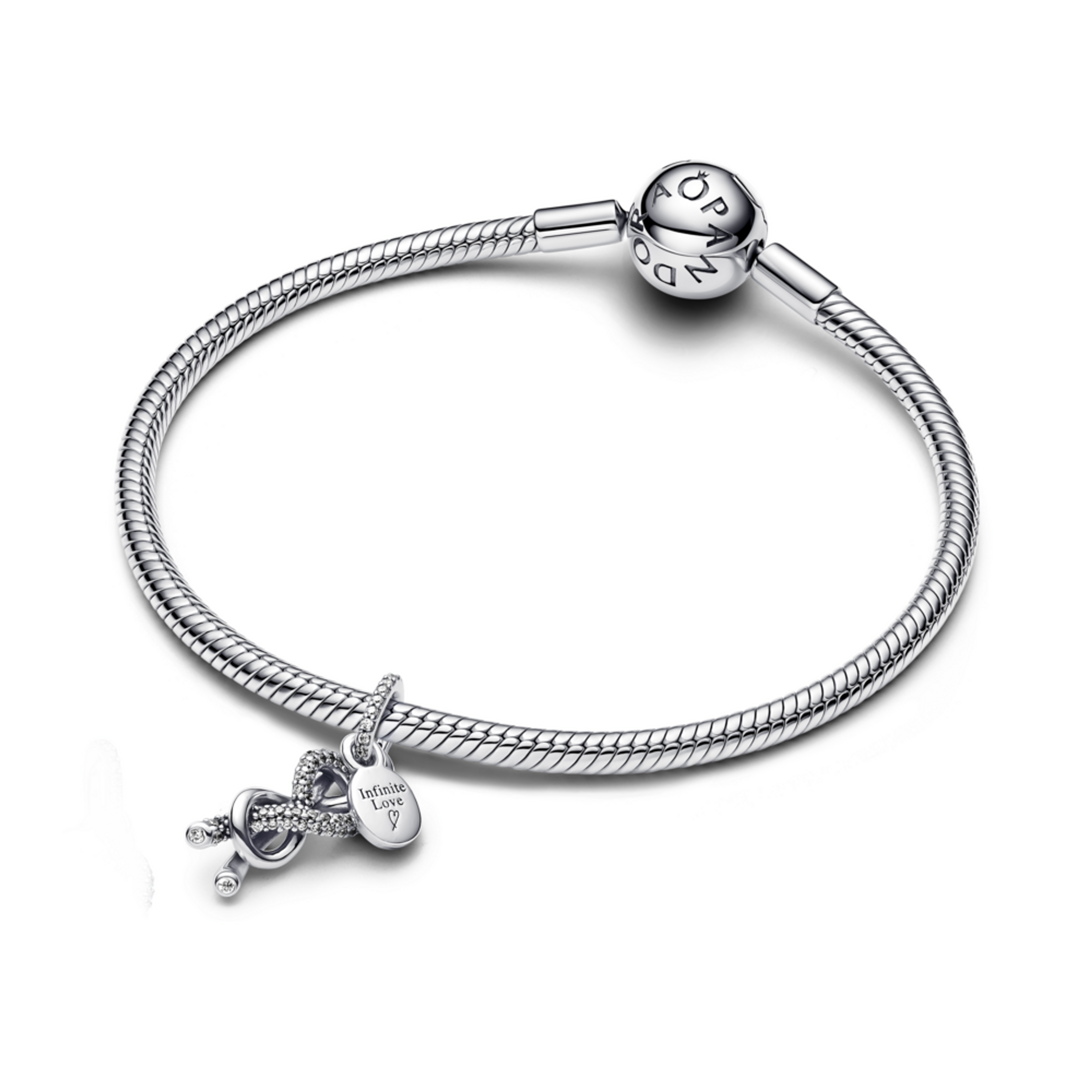PANDORA Visací přívěsek Uzel nekonečna s pavé - galerie #2