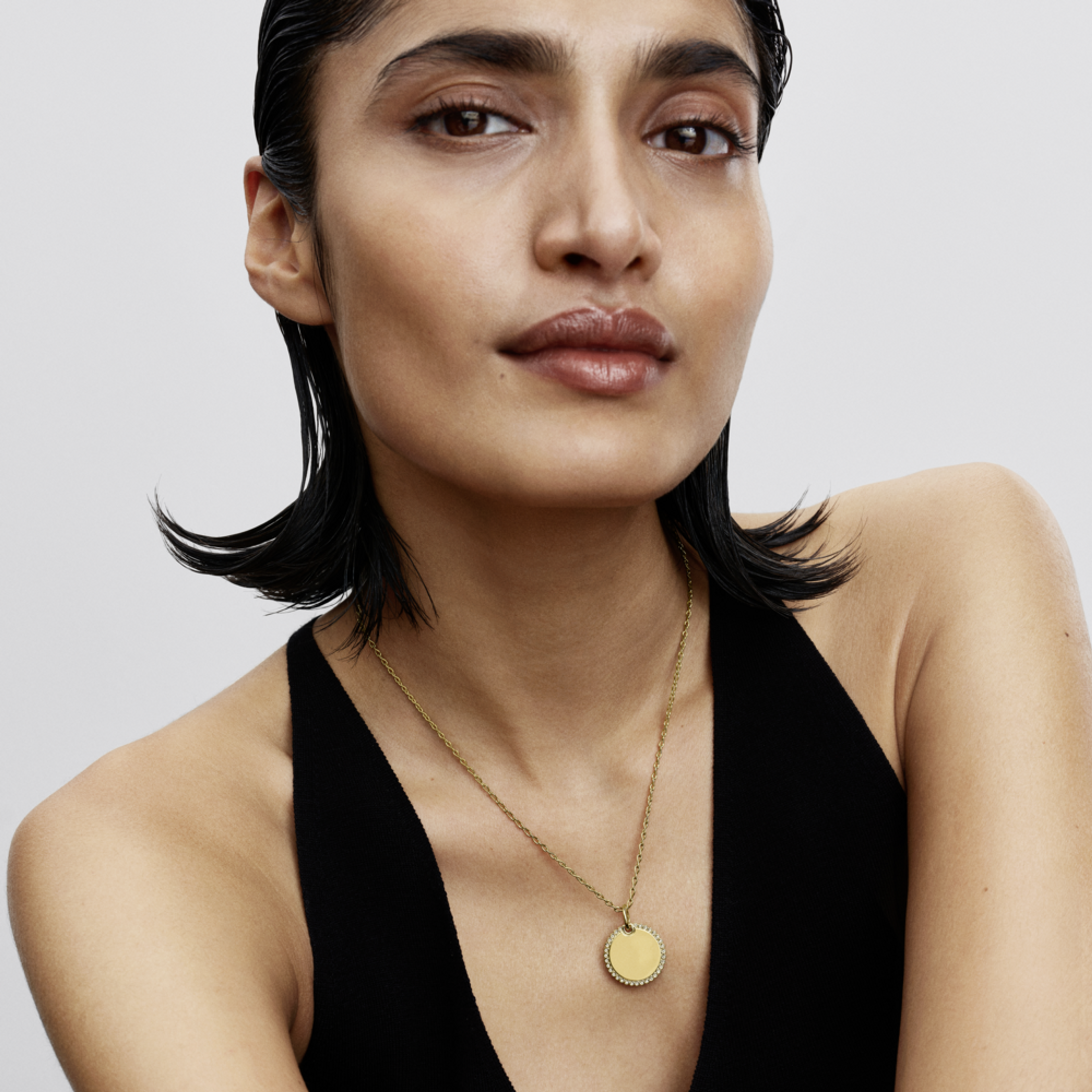 PANDORA pozlacený kulatý přívěsek s možností gravírování - galerie #1