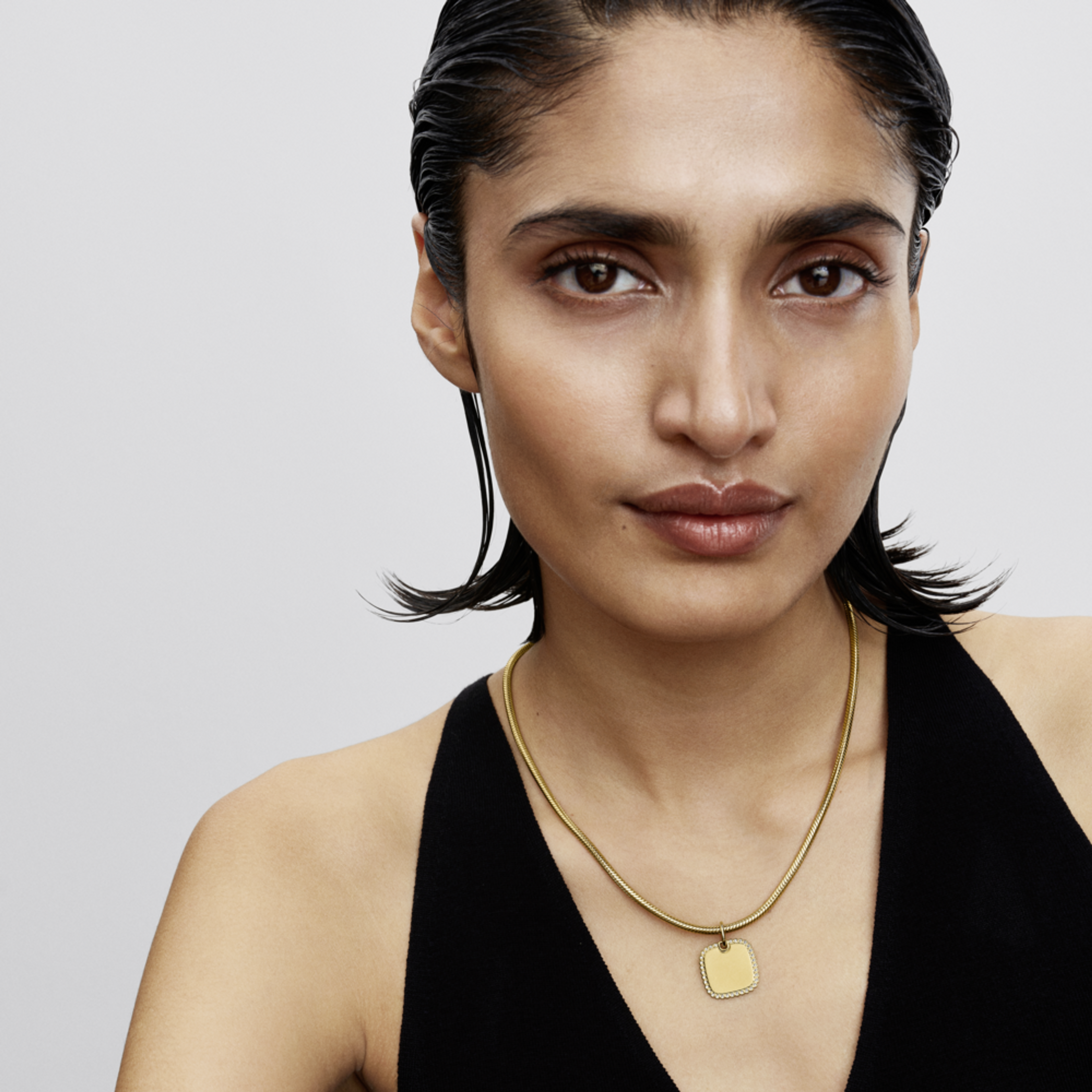 PANDORA pozlacený hranatý přívěsek s možností gravírování - galerie #1