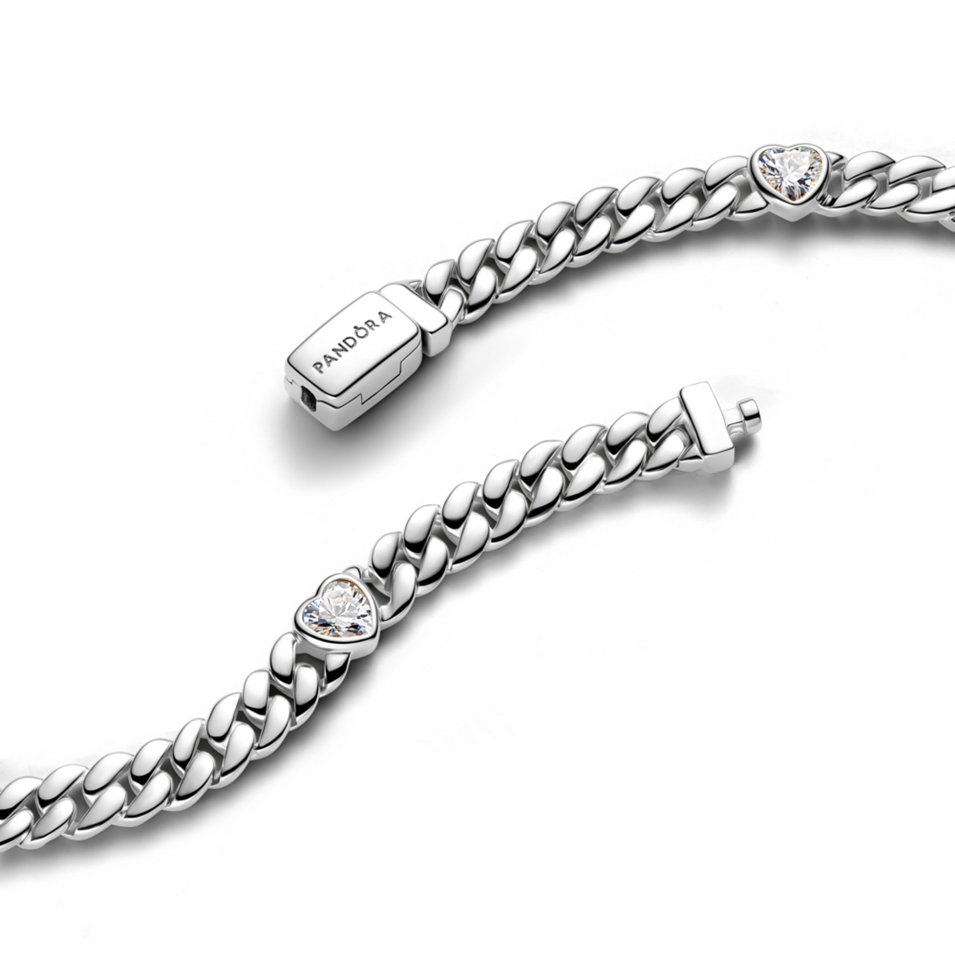 PANDORA Náramek Kubánský řetízek se srdíčky - galerie #2