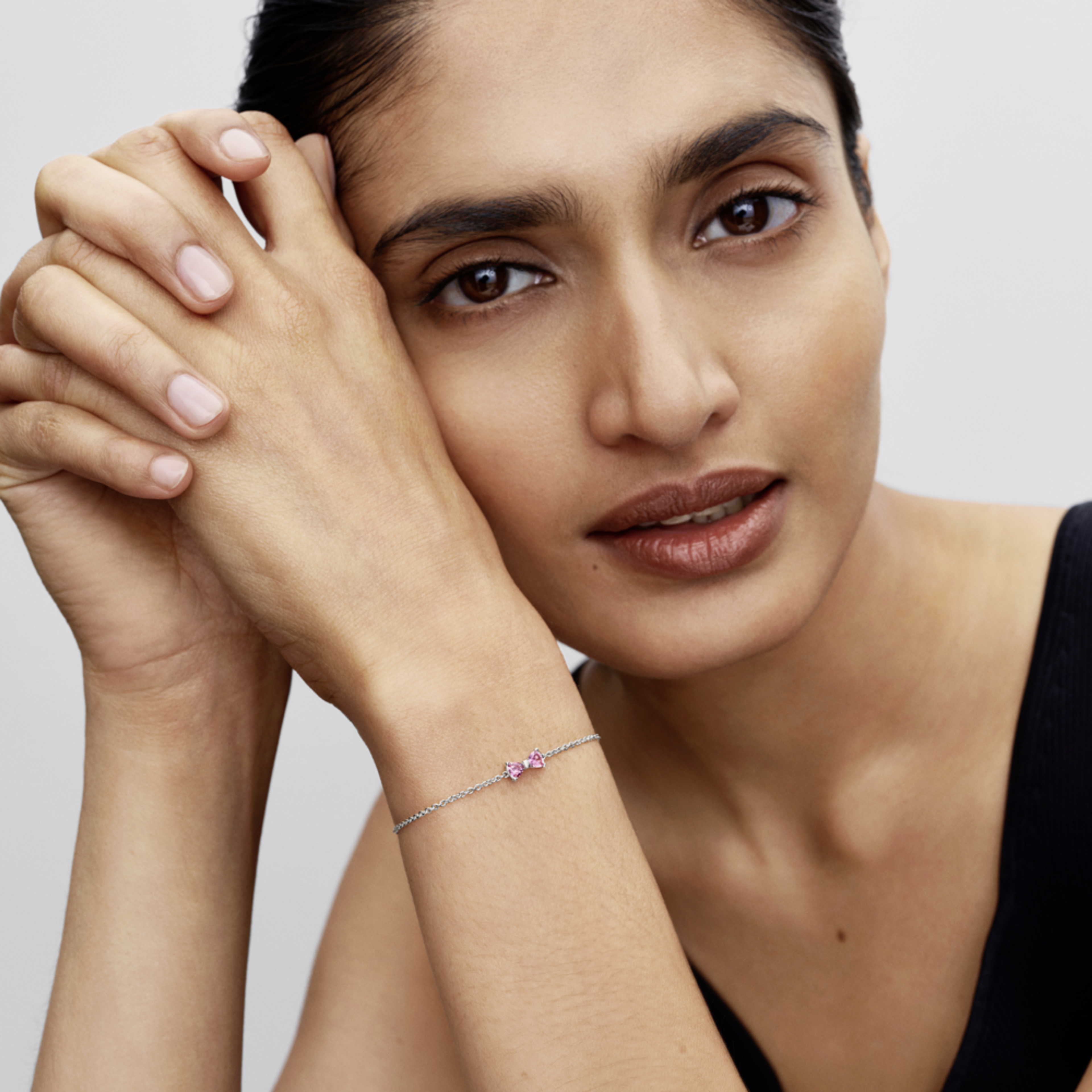 PANDORA Řetízkový náramek růžová Mašlička - galerie #2