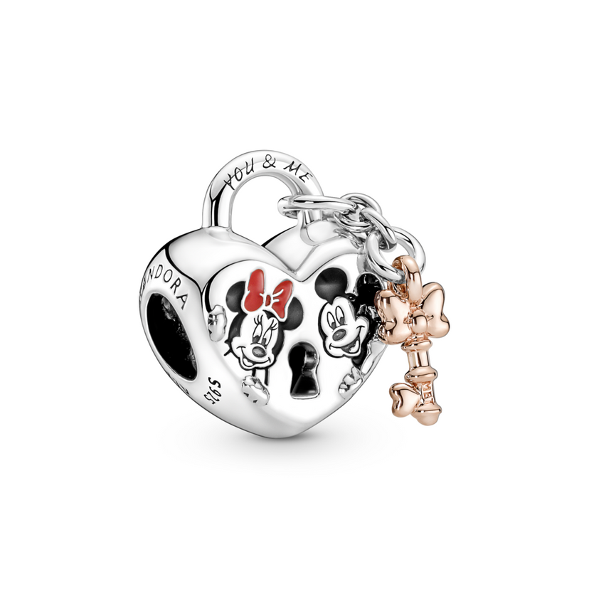 PANDORA Disney přívěsek Mickey Mouse a Minnie Mouse Visací zámek