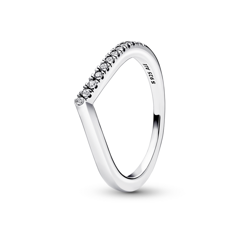 PANDORA prsten Timeless Třpytivá polovina přání