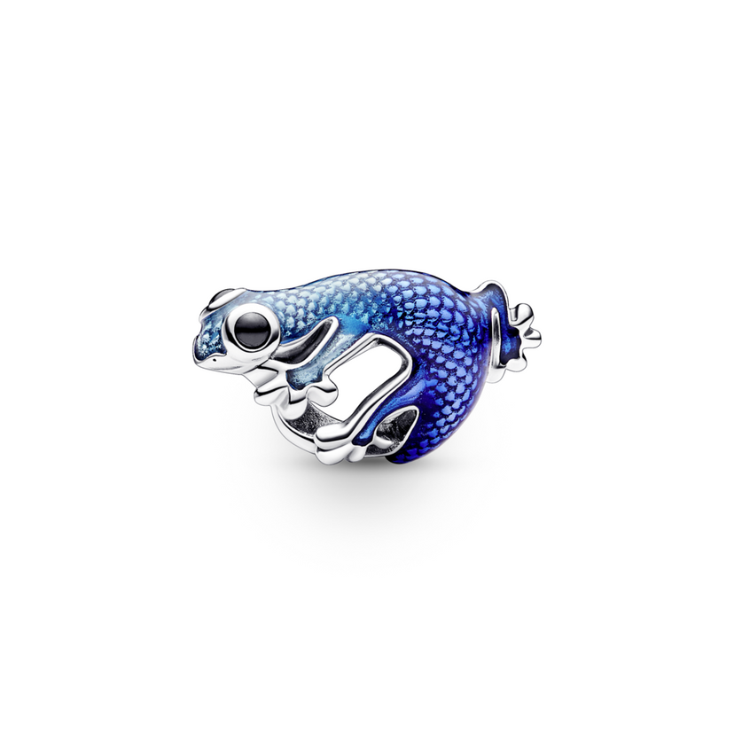 PANDORA přívěsek Metalický modrý gekon