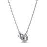 PANDORA náhrdelník s přívěskem Pandora Signature Propletená pavé