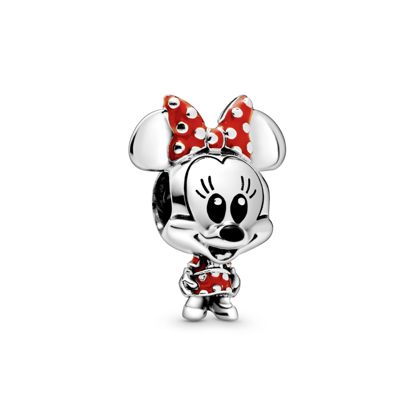 PANDORA Disney přívěsek Myška Minnie s puntíkovanými šaty a mašlí