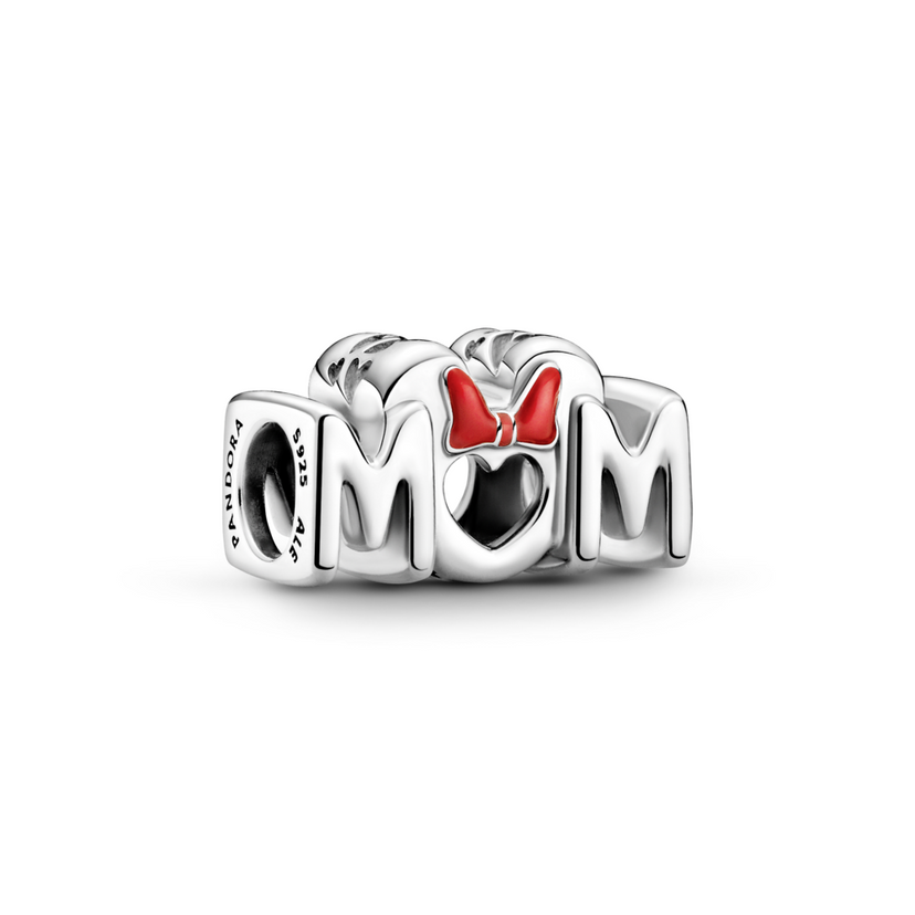 PANDORA Disney přívěsek Minnie Mouse mašle a slovo Mum