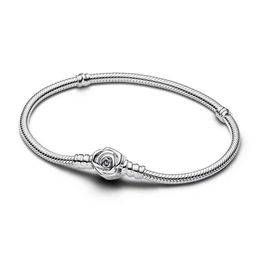 PANDORA Hadovitý řetízkový náramek Pandora Moments Rozkvetlá růže
