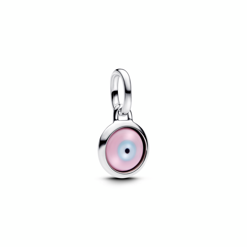 PANDORA Mini visací přívěsek Amulet proti uhranutí ke gravírování se sklem Murano