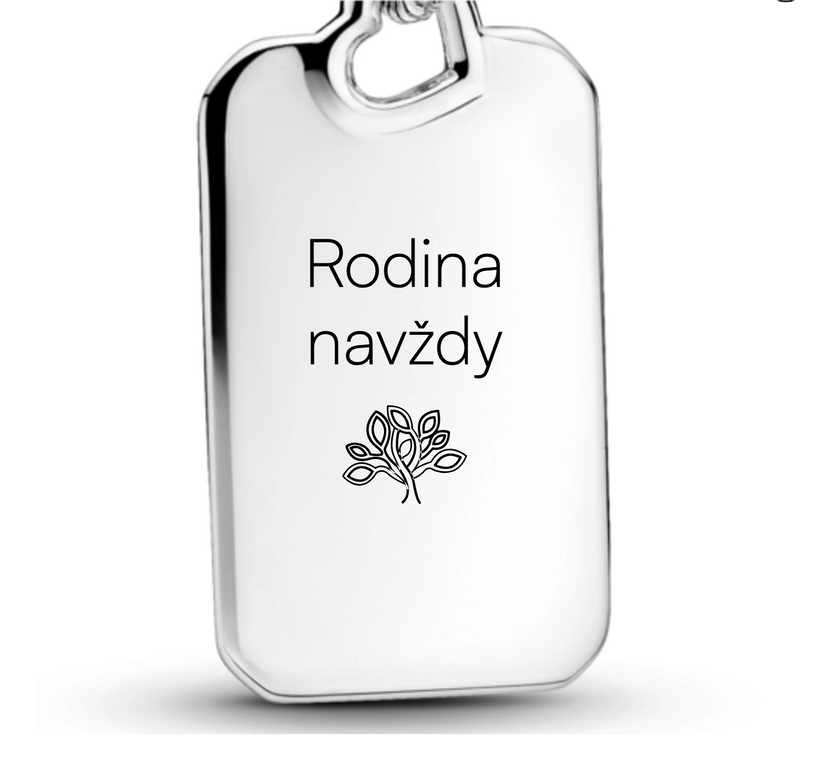 PANDORA Gravírovatelný obdélníkový přívěsek