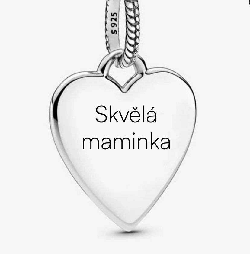 PANDORA Gravírovatelný přívěsek se srdíčkem