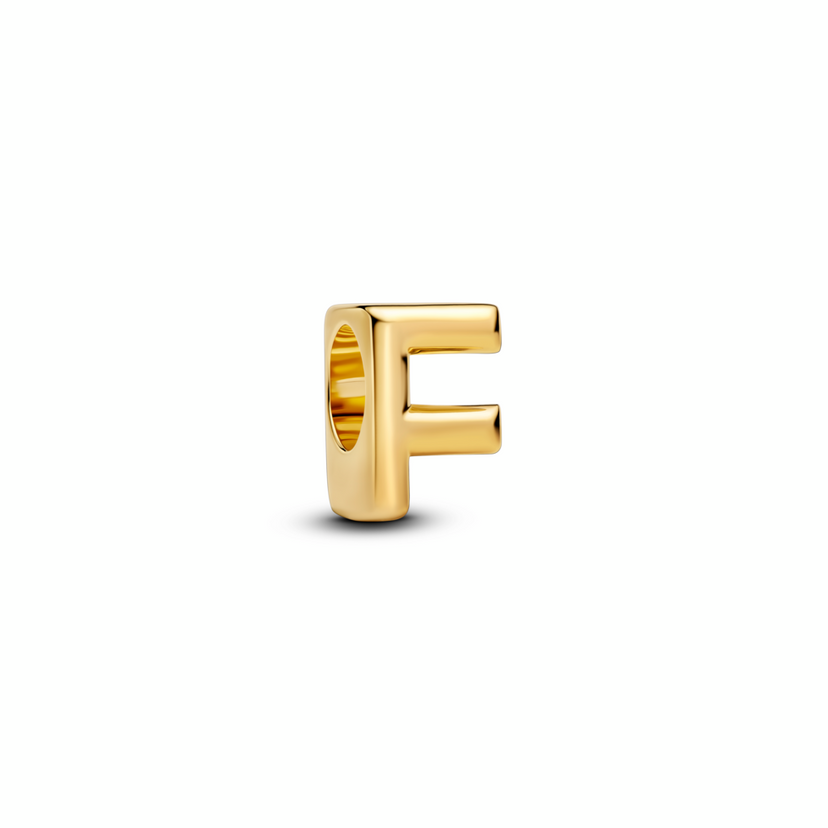 PANDORA Pozlacený přívěsek písmeno F
