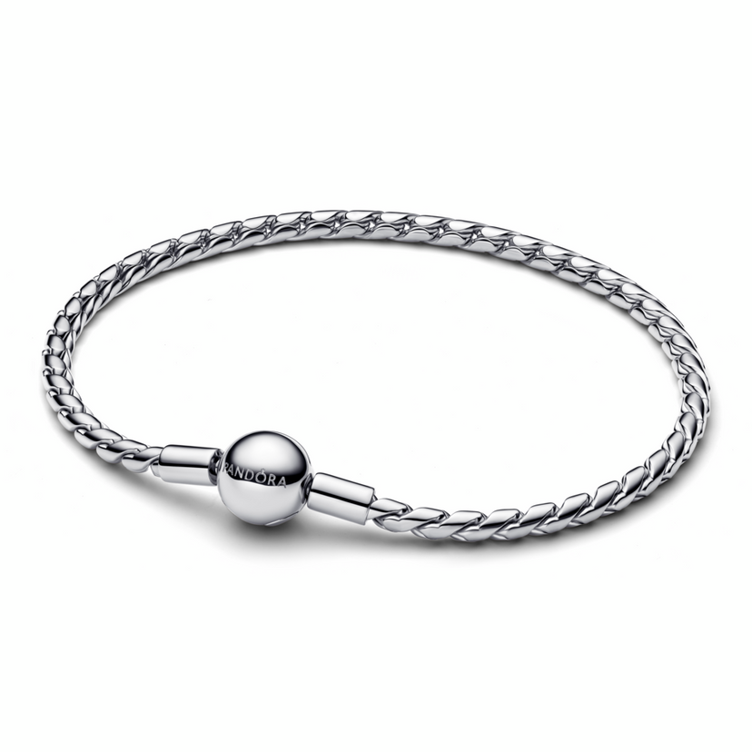 PANDORA Moments náramek s kulatým zapínaním a řetízkem ve tvaru křídel