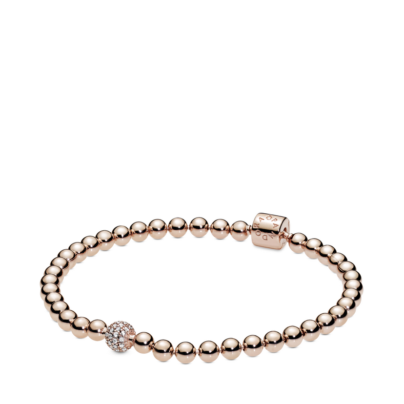 PANDORA kuličkový náramek Kuličky a pavé