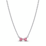 PANDORA Náhrdelník s přívěskem růžová Mašlička