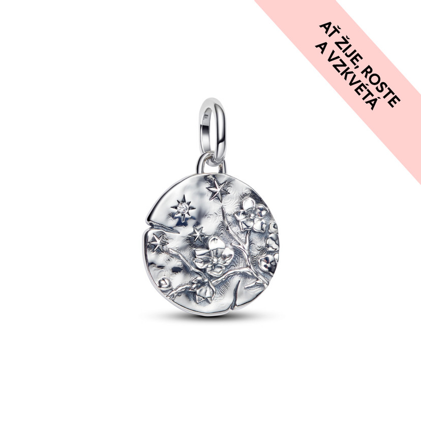 PANDORA Medailonkový přívěsek Třešňový květ